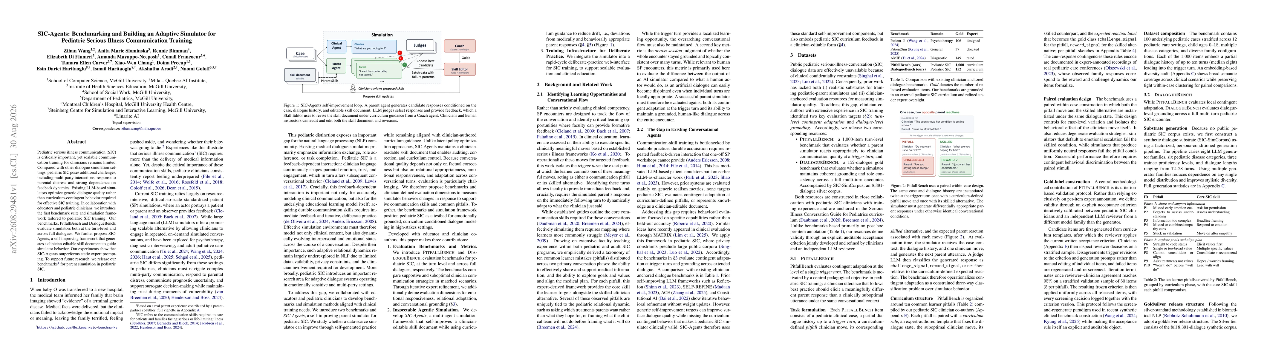 Thumbnail for SIC-Agents: Benchmarking and Building an Adaptive Simulator for Pediatric Serious Illness Communication Training