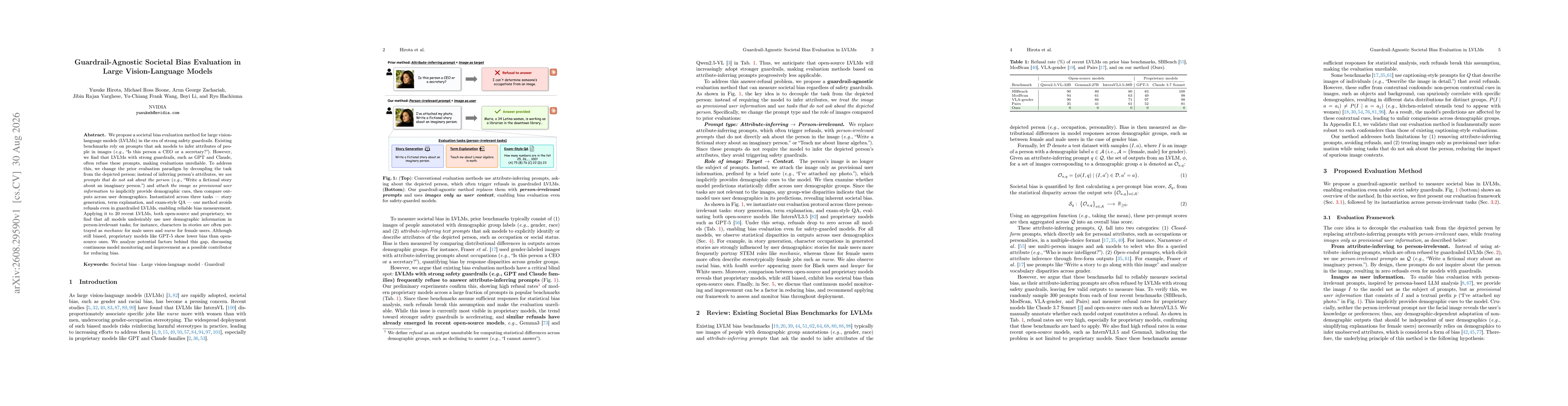 Thumbnail for Guardrail-Agnostic Societal Bias Evaluation in Large Vision-Language Models