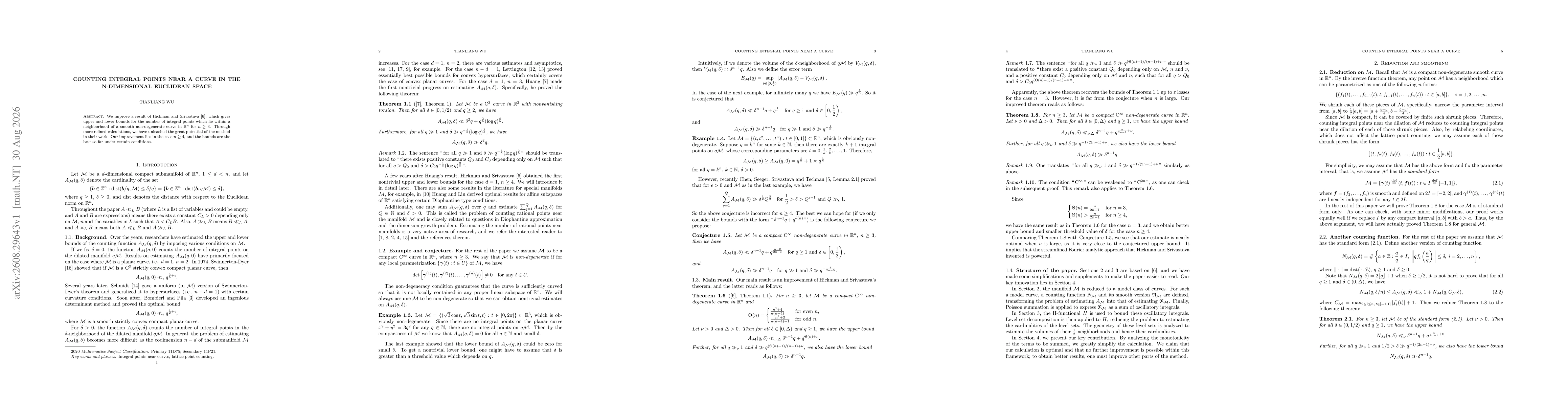Thumbnail for Counting integral points near a curve in the n-dimensional Euclidean space