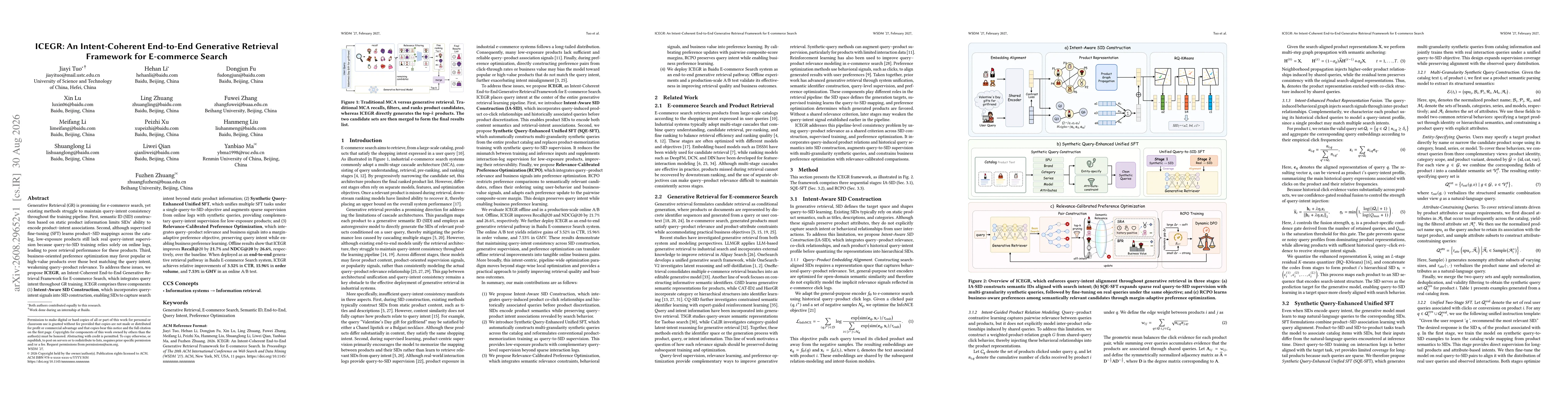 Thumbnail for ICEGR: An Intent-Coherent End-to-End Generative Retrieval Framework for E-commerce Search