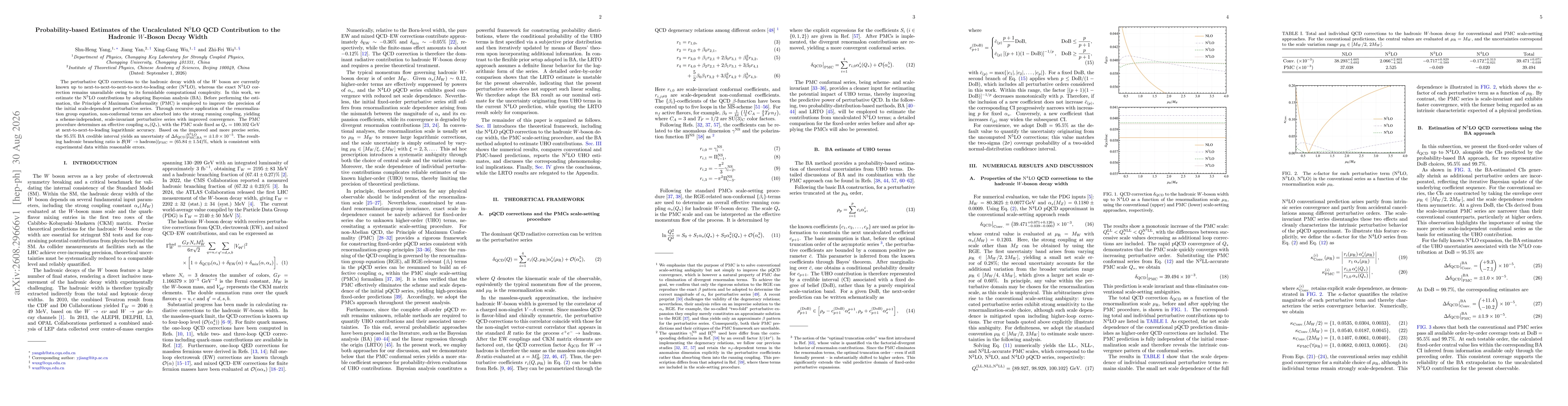 Thumbnail for Probability-based Estimates of the Uncalculated N$^5$LO QCD Contribution to the Hadronic $W$-Boson Decay Width