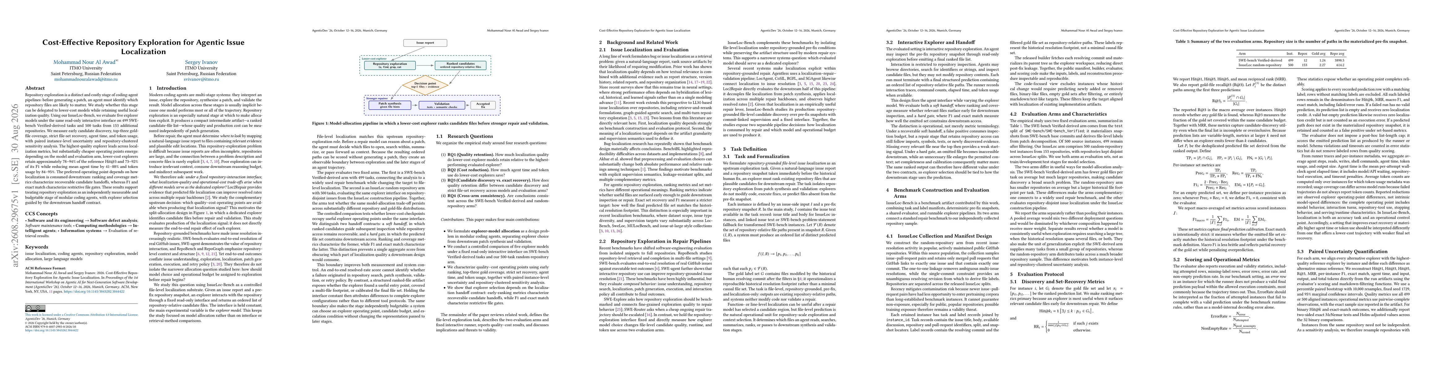 Thumbnail for Cost-Effective Repository Exploration for Agentic Issue Localization
