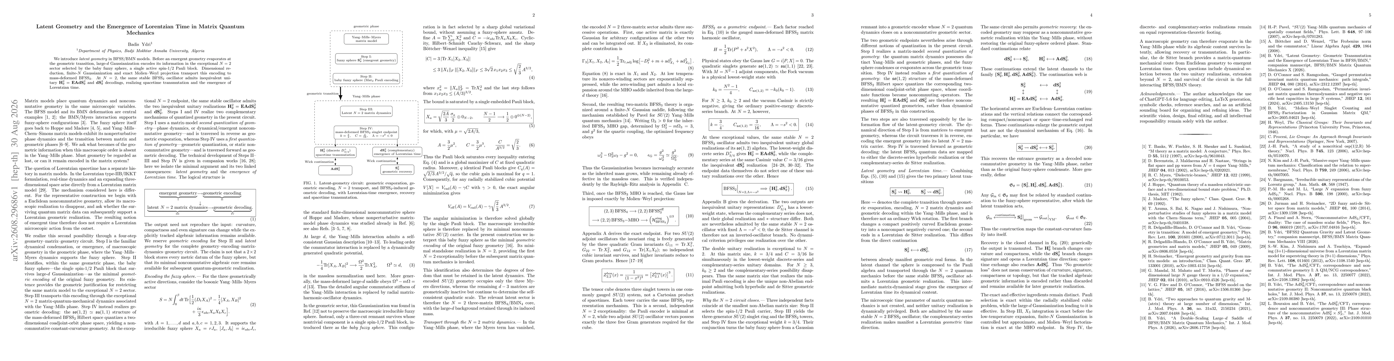 Thumbnail for Latent Geometry and the Emergence of Lorentzian Time in Matrix Quantum Mechanics