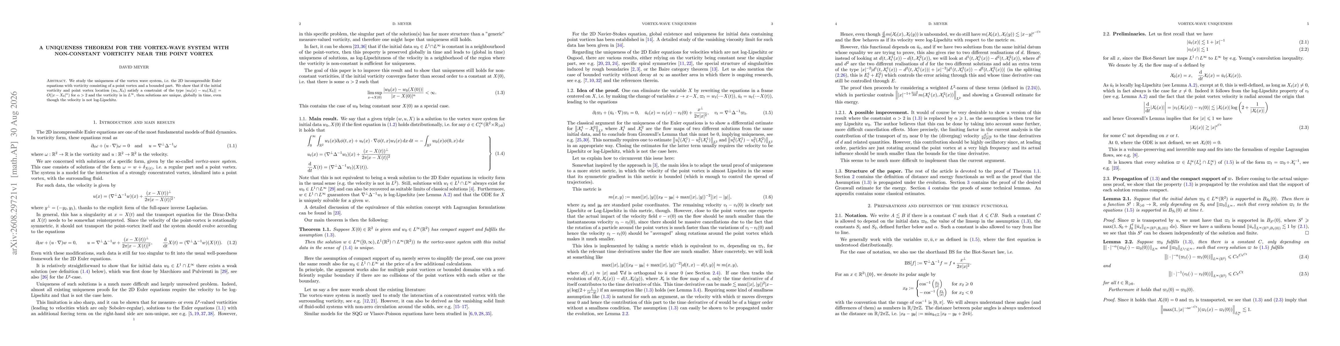 Thumbnail for A Uniqueness theorem for the Vortex-Wave system with non-constant vorticity near the point vortex