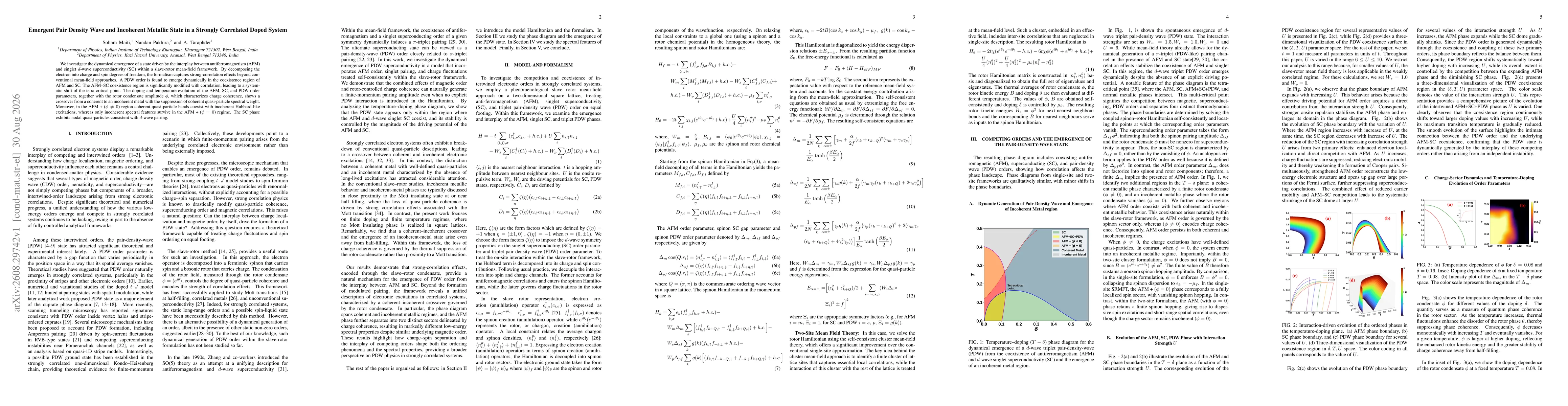 Thumbnail for Emergent Pair Density Wave and Incoherent Metallic State in a Strongly Correlated Doped System