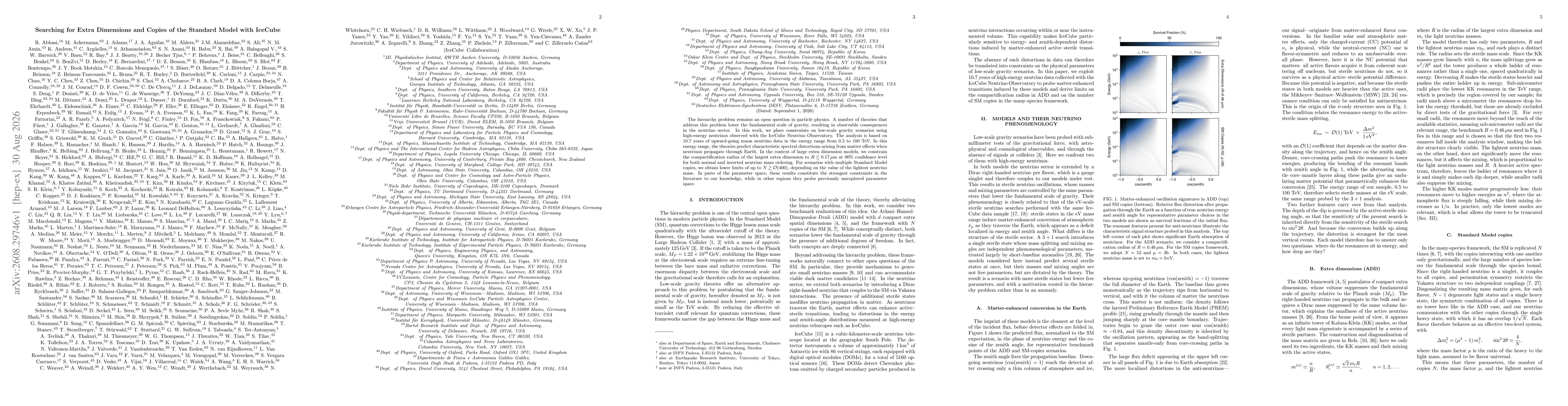 Thumbnail for Searching for Extra Dimensions and Copies of the Standard Model with IceCube