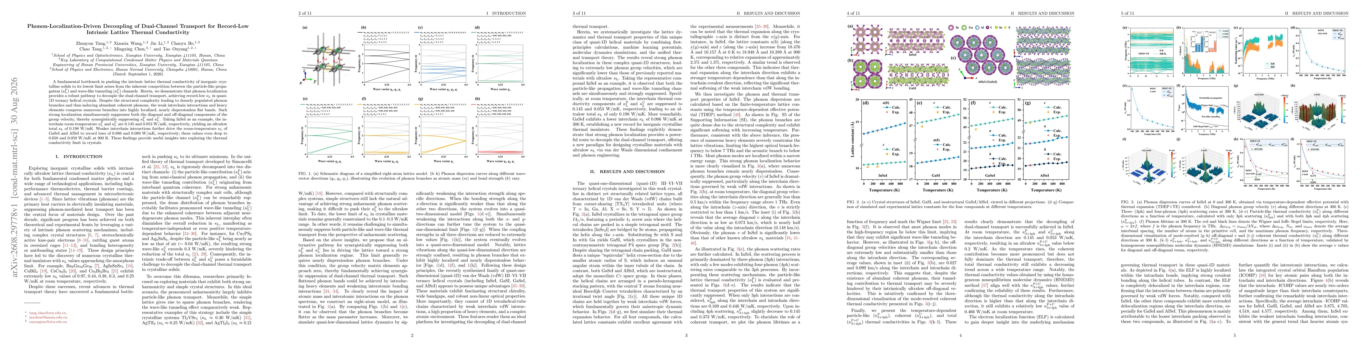Thumbnail for Phonon-Localization-Driven Decoupling of Dual-Channel Transport for Record-Low Intrinsic Lattice Thermal Conductivity