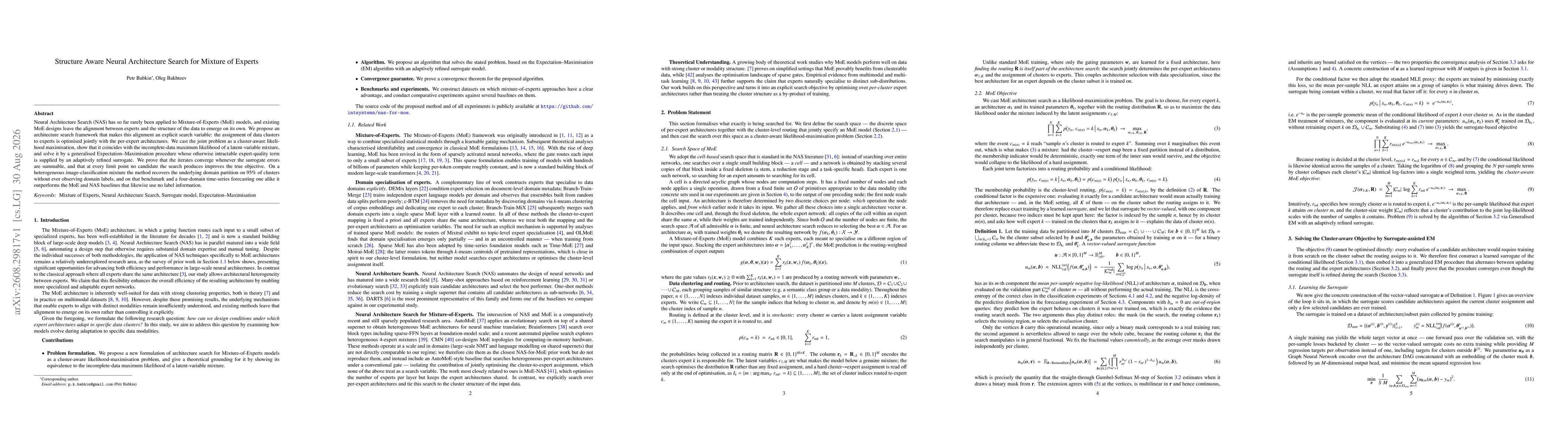 Thumbnail for Structure Aware Neural Architecture Search for Mixture of Experts
