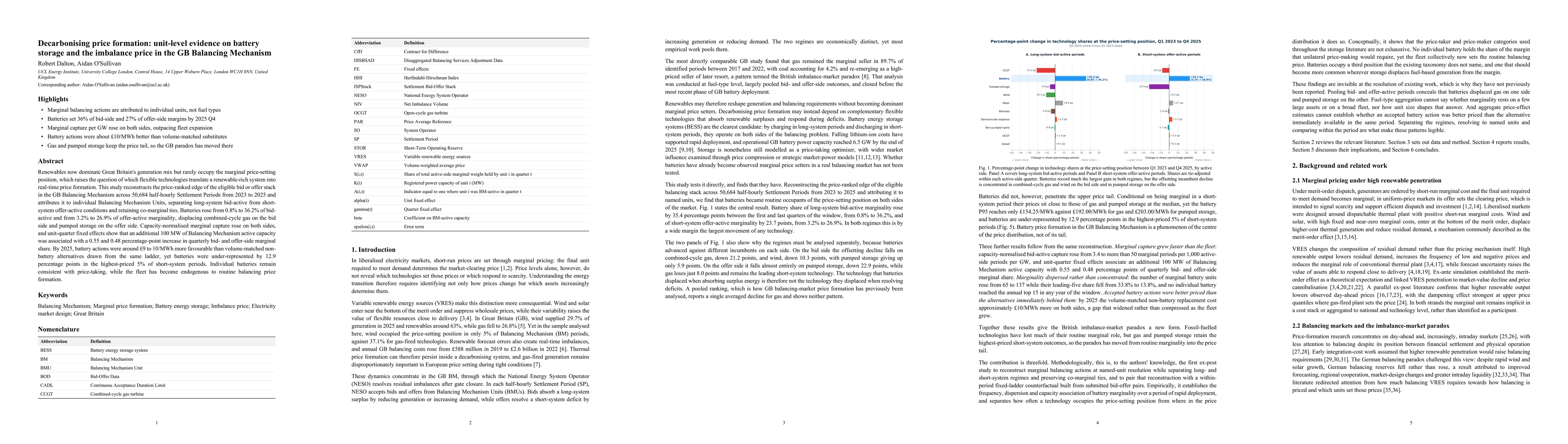 Thumbnail for Decarbonising price formation: unit-level evidence on battery storage and the imbalance price in the GB Balancing Mechanism