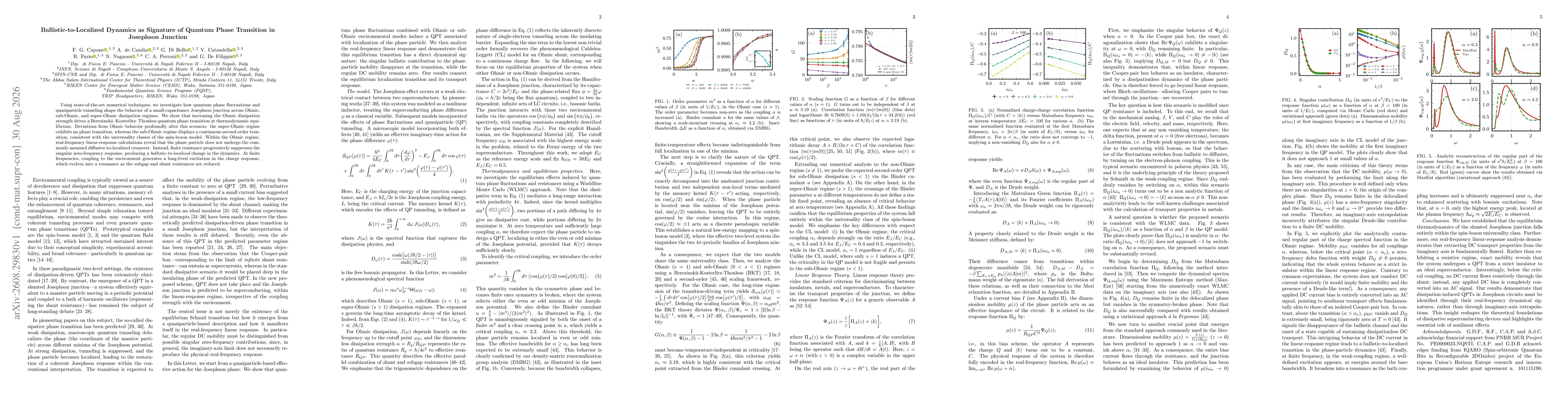 Thumbnail for Ballistic-to-Localized Dynamics as Signature of Quantum Phase Transition in Josephson Junction