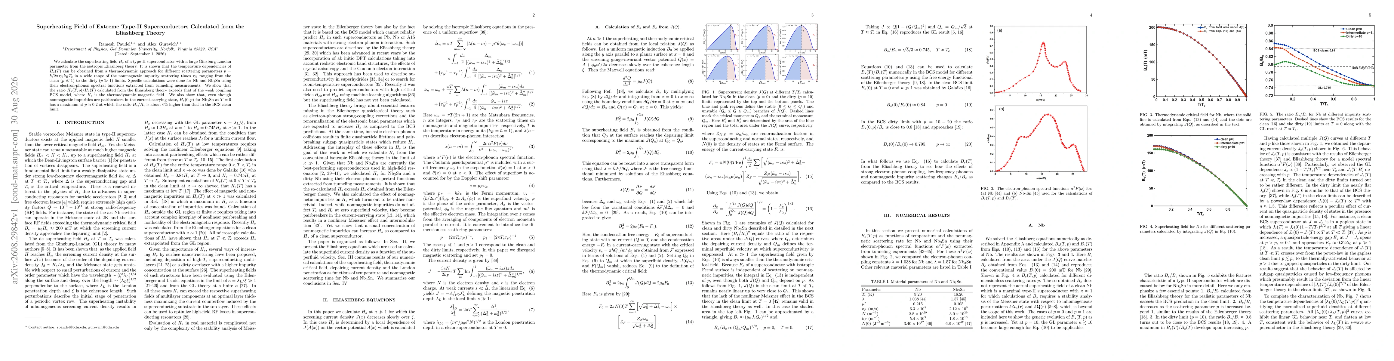 Thumbnail for Superheating Field of Extreme Type-II Superconductors Calculated from the Eliashberg Theory