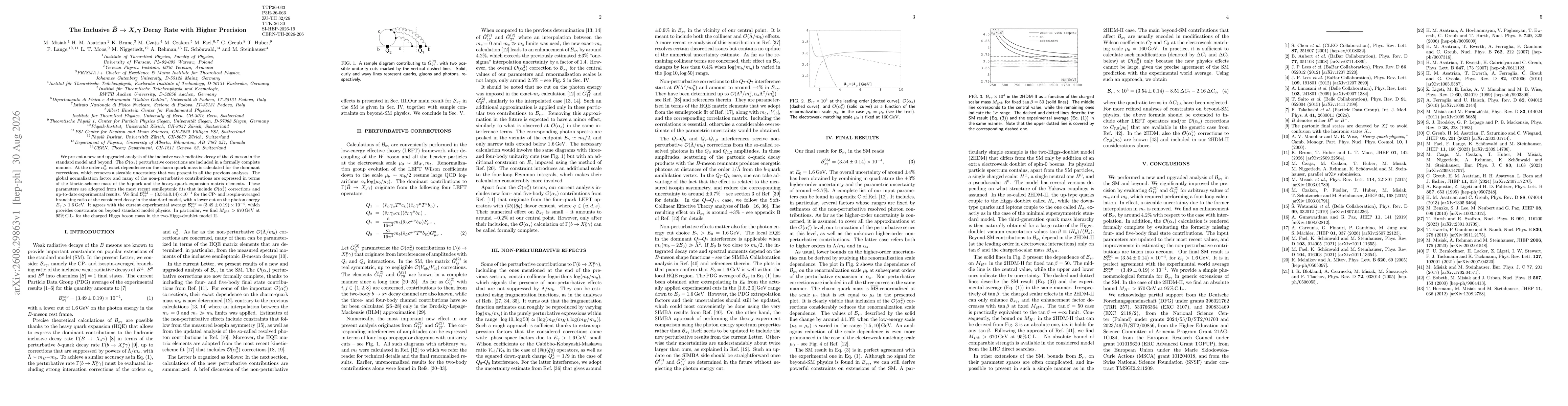 Thumbnail for The inclusive $\bar B \to X_s γ$ decay rate with higher precision
