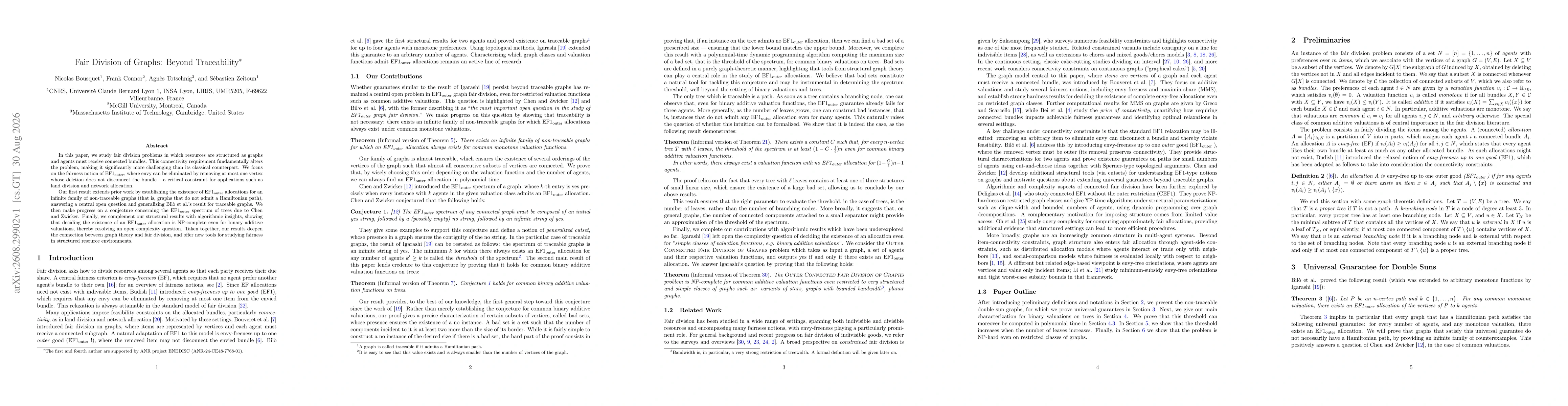 Thumbnail for Fair Division of Graphs: Beyond Traceability