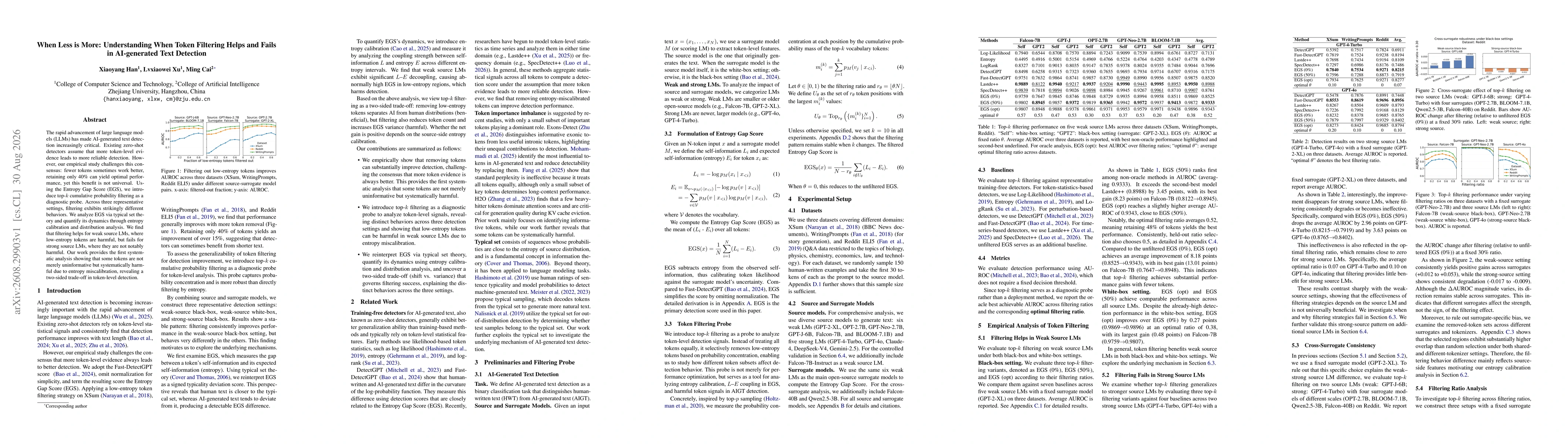 Thumbnail for When Less is More: Understanding When Token Filtering Helps and Fails in AI-generated Text Detection