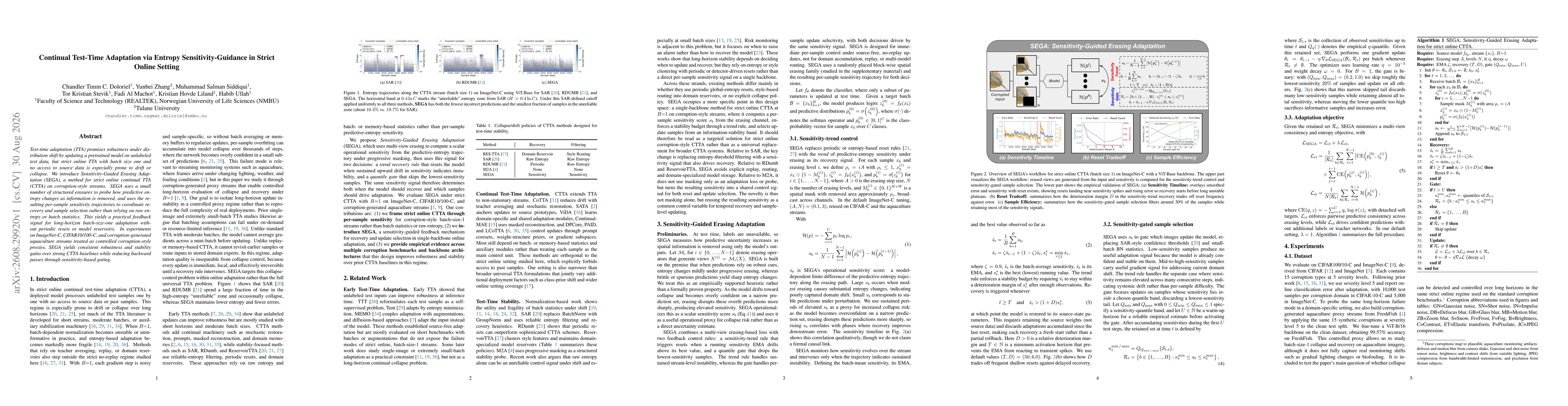 Thumbnail for Continual Test-Time Adaptation via Entropy Sensitivity-Guidance in Strict Online Setting