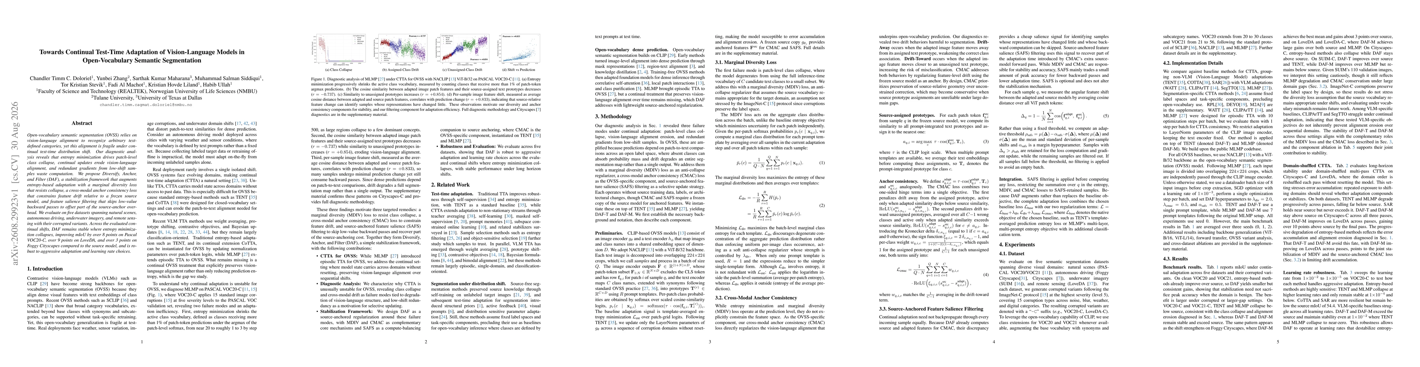 Thumbnail for Towards Continual Test-Time Adaptation of Vision-Language Models in Open-Vocabulary Semantic Segmentation