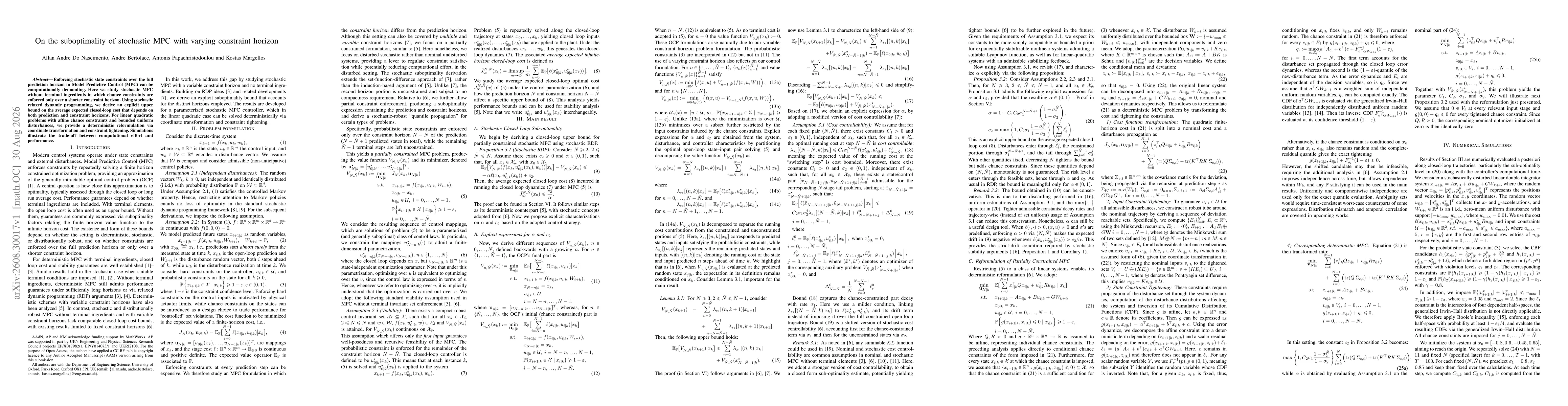 Thumbnail for On the suboptimality of stochastic MPC with varying constraint horizon