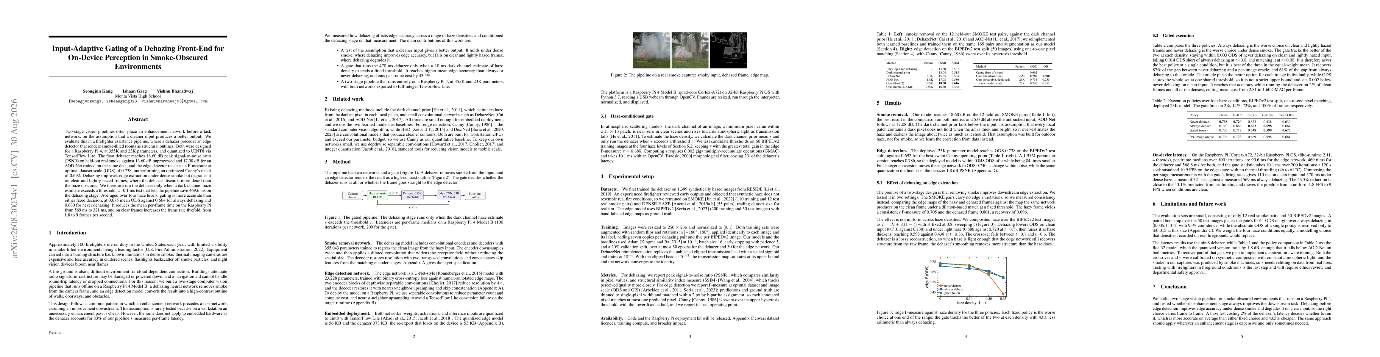 Thumbnail for Input-Adaptive Gating of a Dehazing Front-End for On-Device Perception in Smoke-Obscured Environments