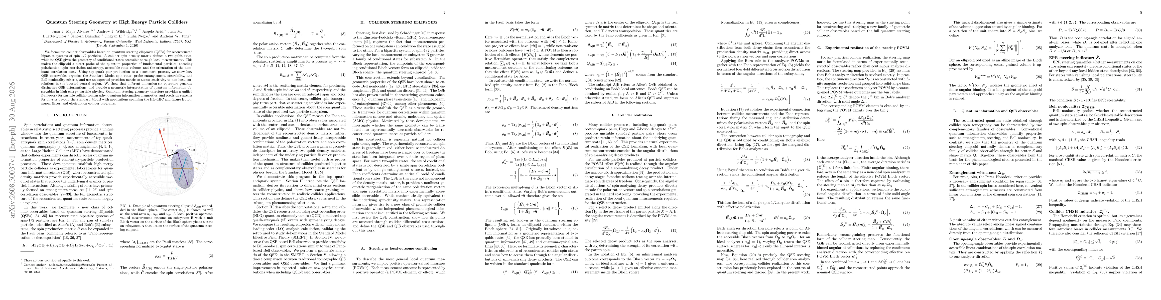 Thumbnail for Quantum Steering Geometry at High Energy Particle Colliders
