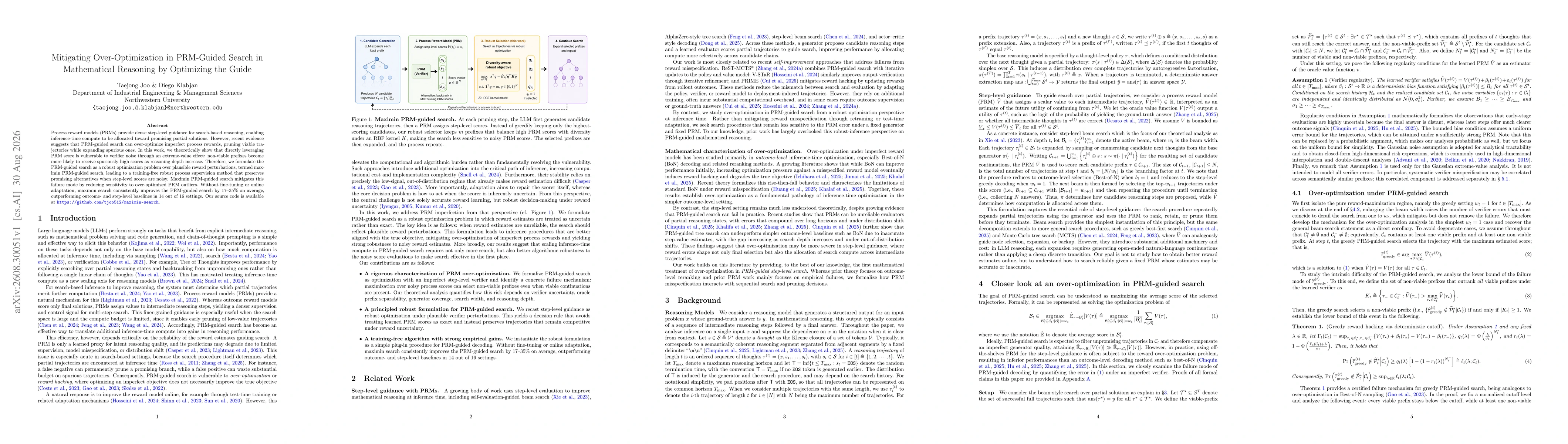 Thumbnail for Mitigating Over-Optimization in PRM-Guided Search in Mathematical Reasoning by Optimizing the Guide