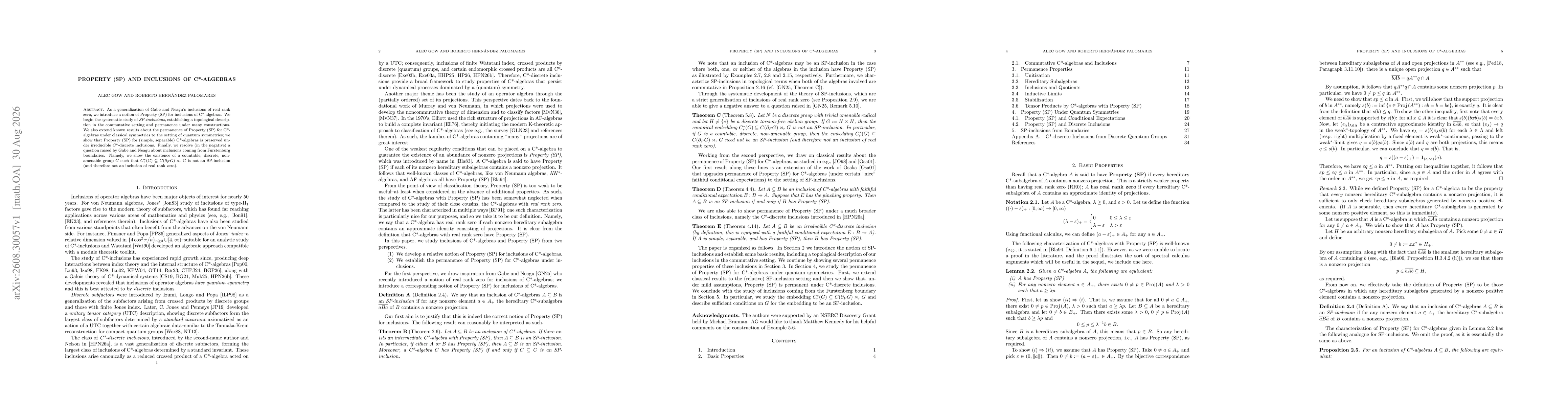 Thumbnail for Property (SP) and Inclusions of C*-algebras