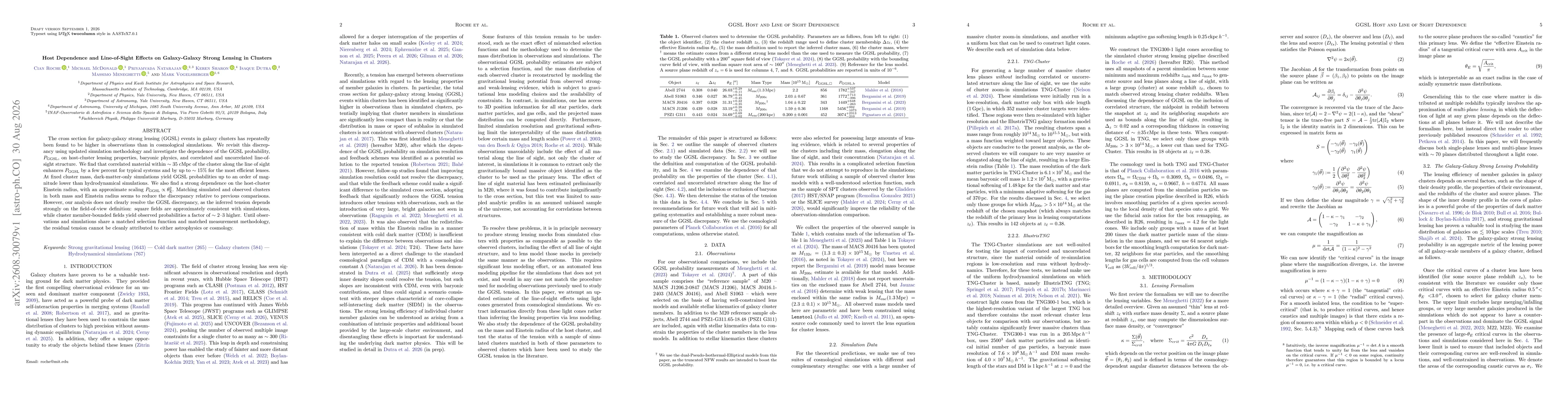 Thumbnail for Host Dependence and Line-of-Sight Effects on Galaxy-Galaxy Strong Lensing in Clusters