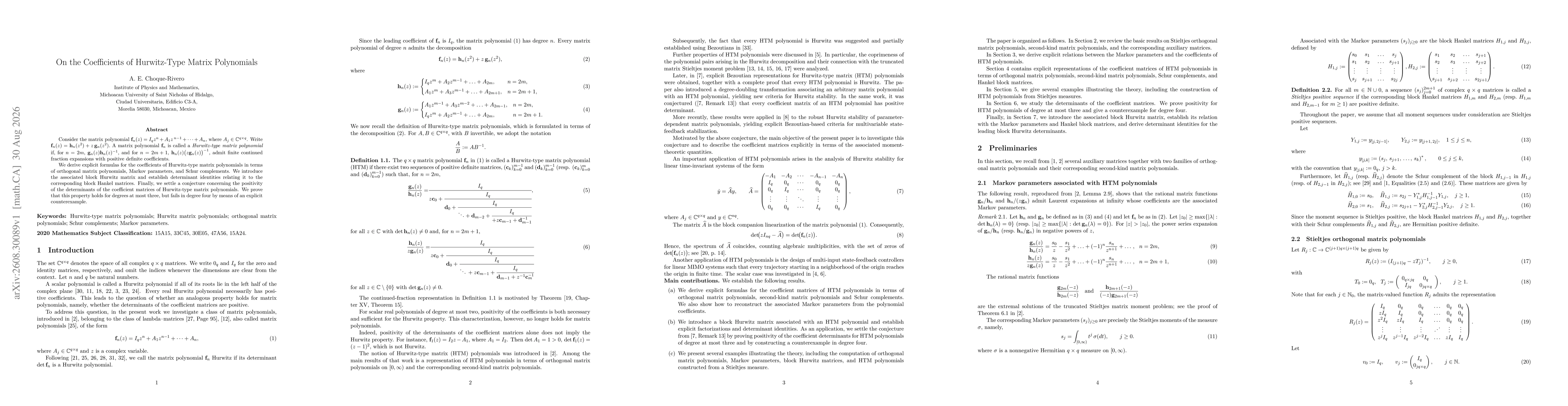 Thumbnail for On the Coefficients of Hurwitz-Type Matrix Polynomials