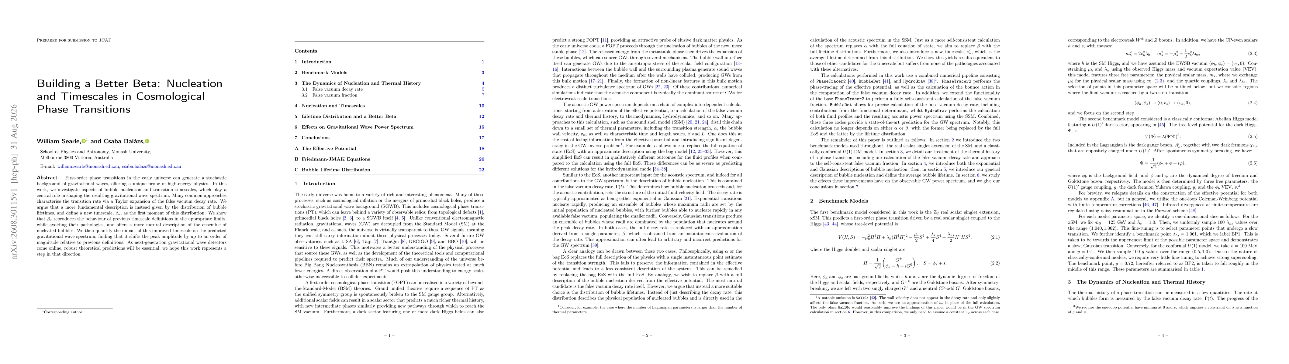 Thumbnail for Building a Better Beta: Nucleation and Timescales in Cosmological Phase Transitions