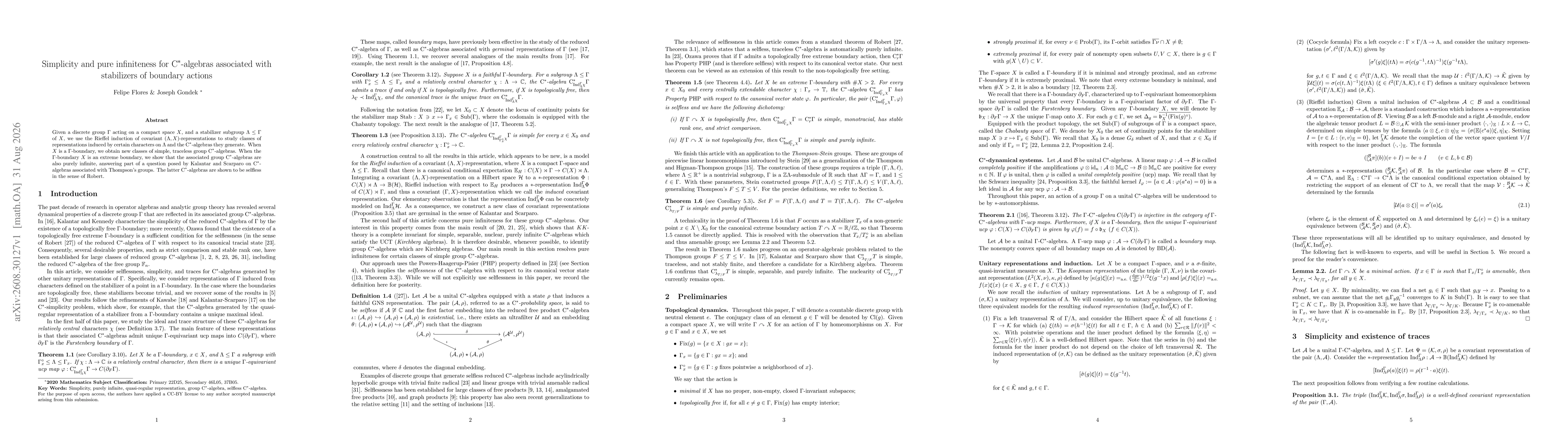 Thumbnail for Simplicity and pure infiniteness for $\text{C}^*$-algebras associated with stabilizers of boundary actions