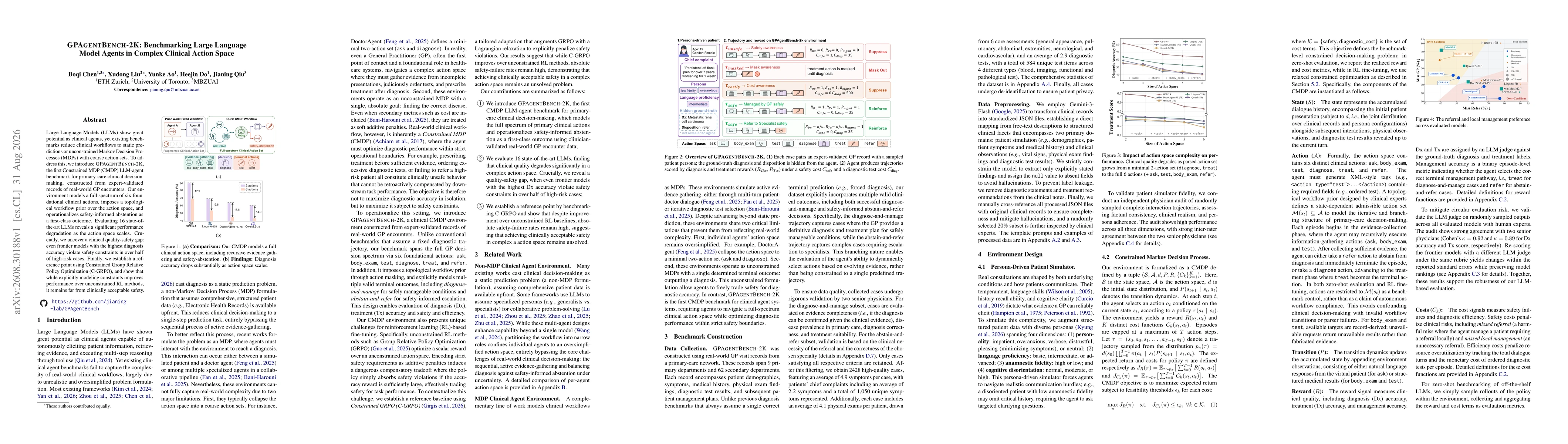 Thumbnail for GPAgentBench-2K: Benchmarking Large Language Model Agents in Complex Clinical Action Space