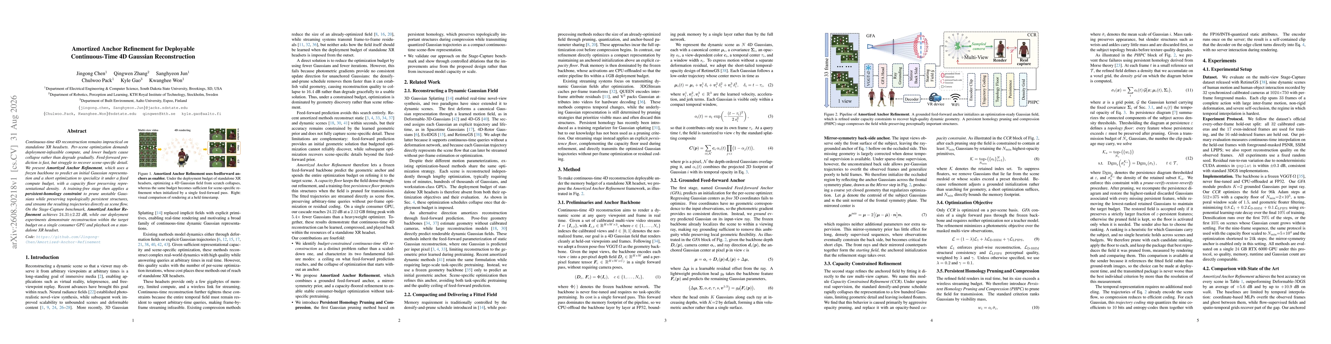 Thumbnail for Amortized Anchor Refinement for Deployable Continuous-Time 4D Gaussian Reconstruction