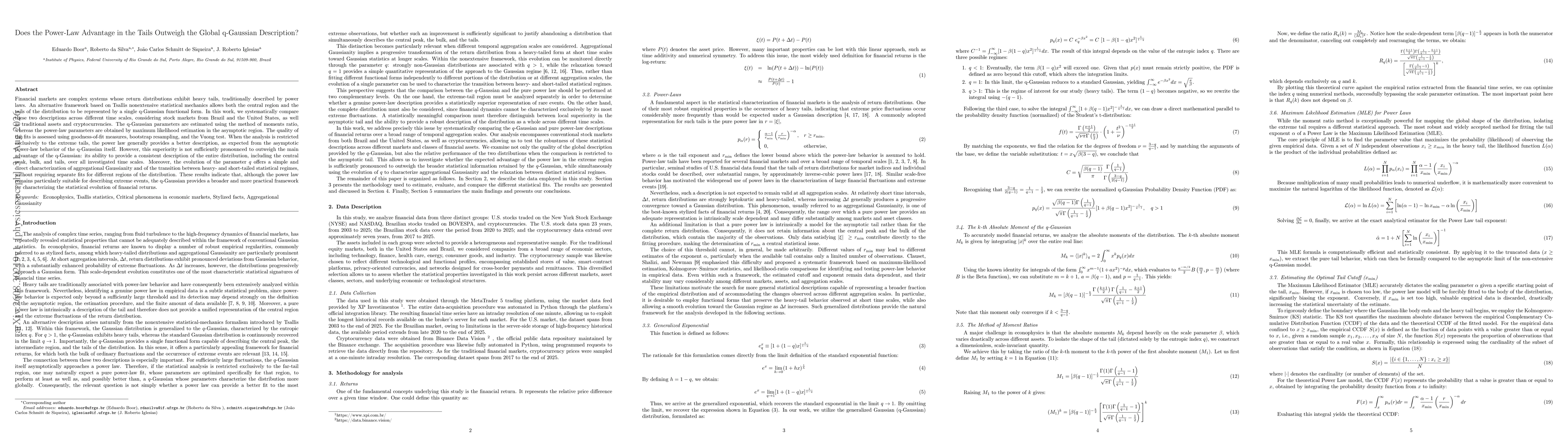 Thumbnail for Does the Power-Law Advantage in the Tails Outweigh the Global q-Gaussian Description?