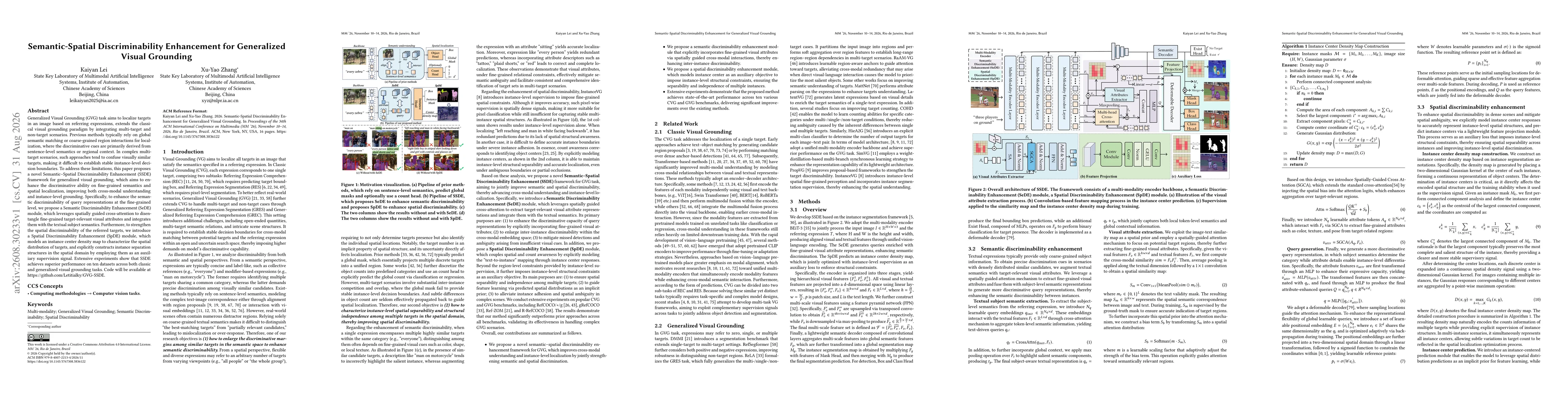 Thumbnail for Semantic-Spatial Discriminability Enhancement for Generalized Visual Grounding