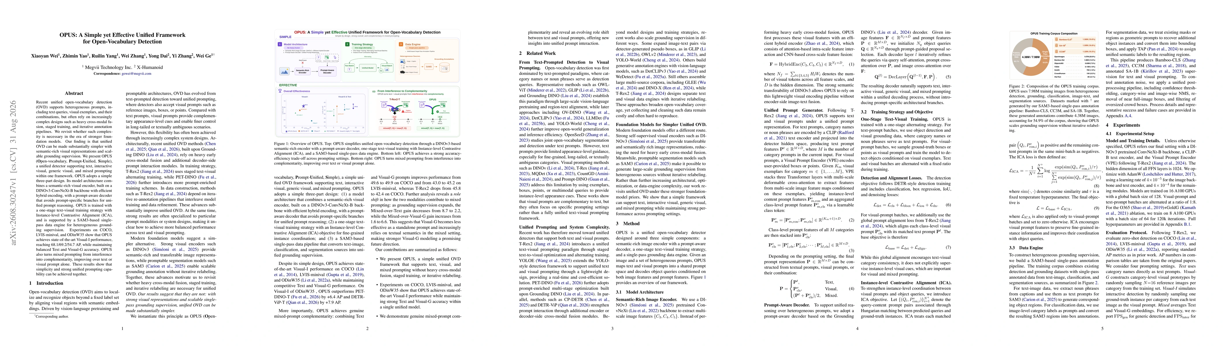 Thumbnail for OPUS: A Simple yet Effective Unified Framework for Open-Vocabulary Detection