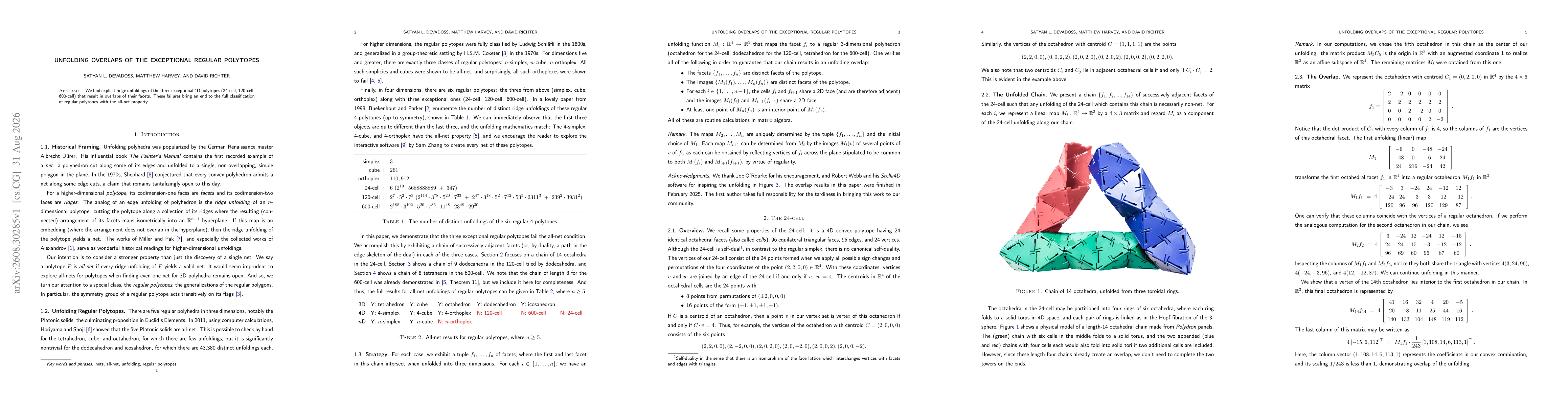 Thumbnail for Unfolding Overlaps of the Exceptional Regular Polytopes