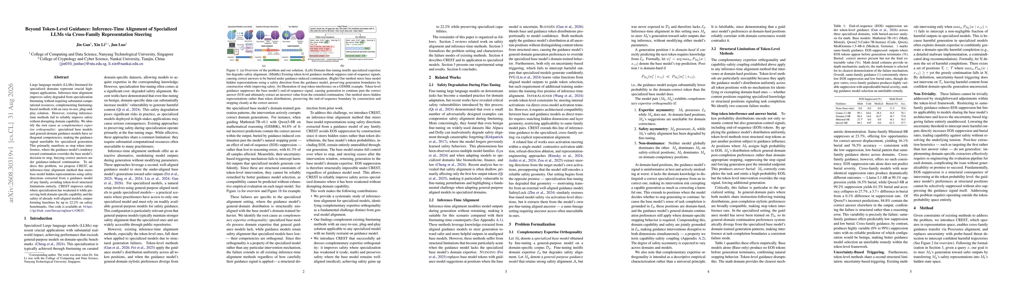 Thumbnail for Beyond Token-Level Guidance: Inference-Time Alignment of Specialized LLMs via Cross-Family Representation Steering