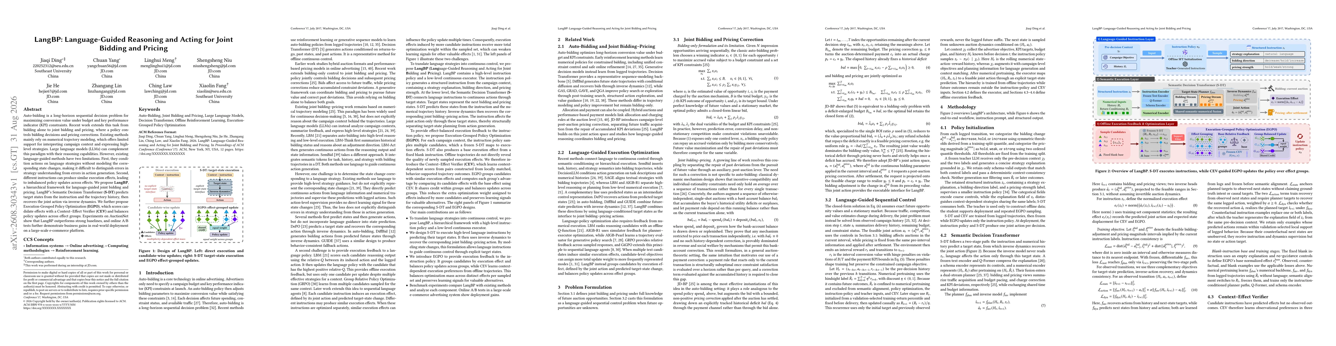 Thumbnail for LangBP: Language-Guided Reasoning and Acting for Joint Bidding and Pricing
