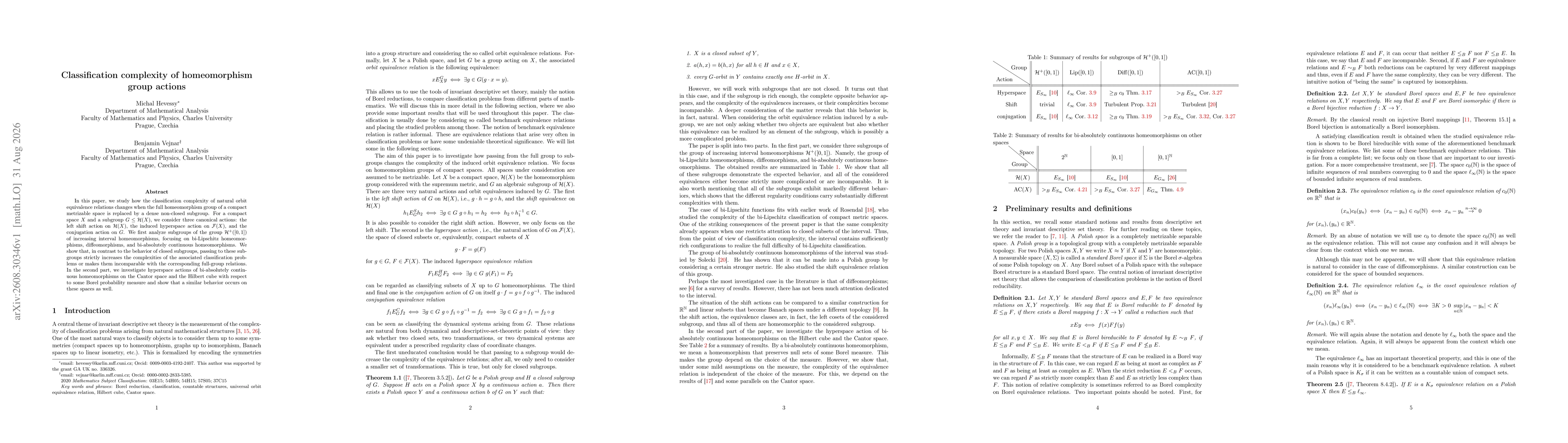 Thumbnail for Classification complexity of homeomorphism group actions
