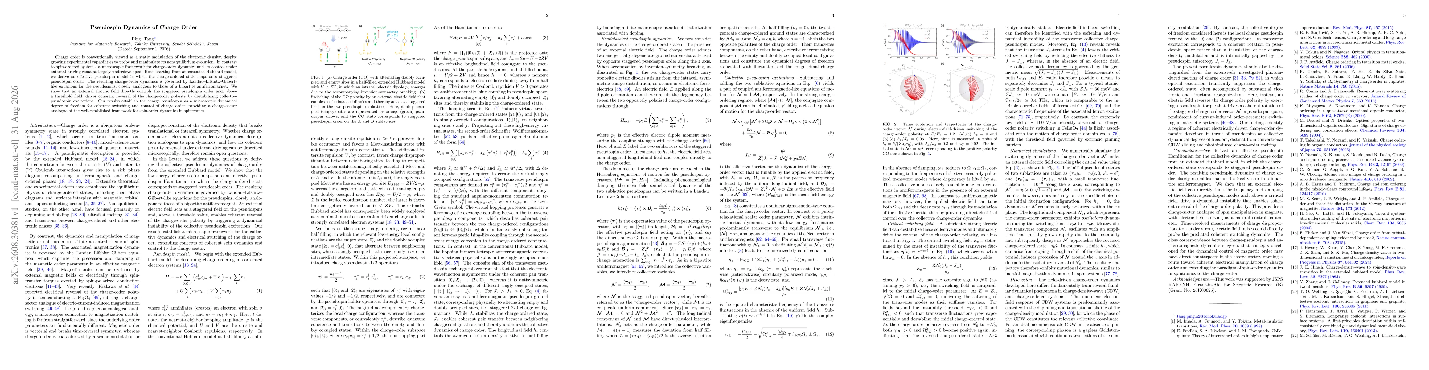 Thumbnail for Pseudospin Dynamics of Charge Order