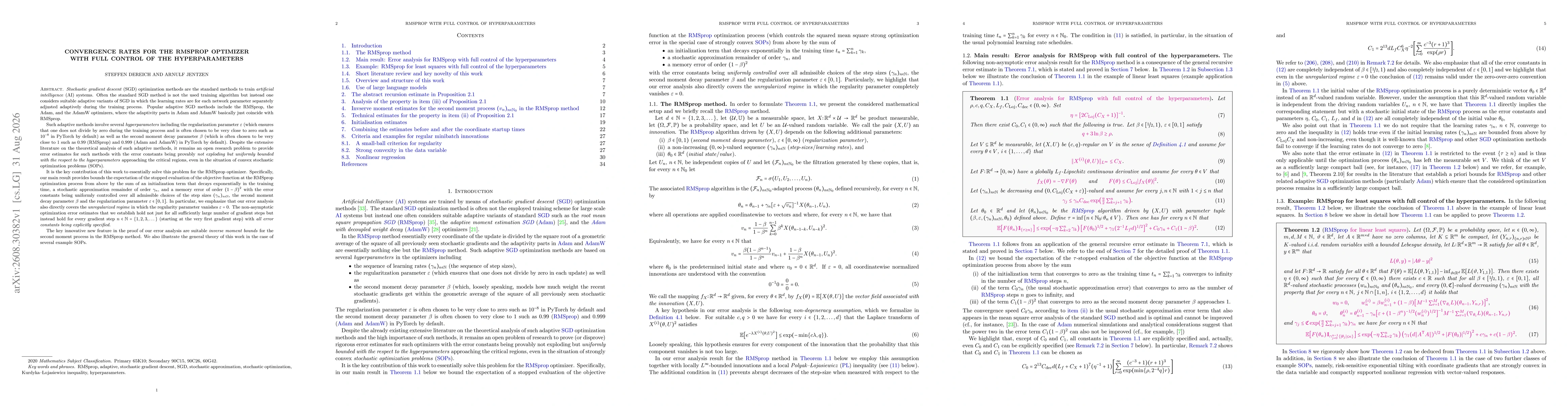 Thumbnail for Convergence rates for the RMSprop optimizer with full control of the hyperparameters