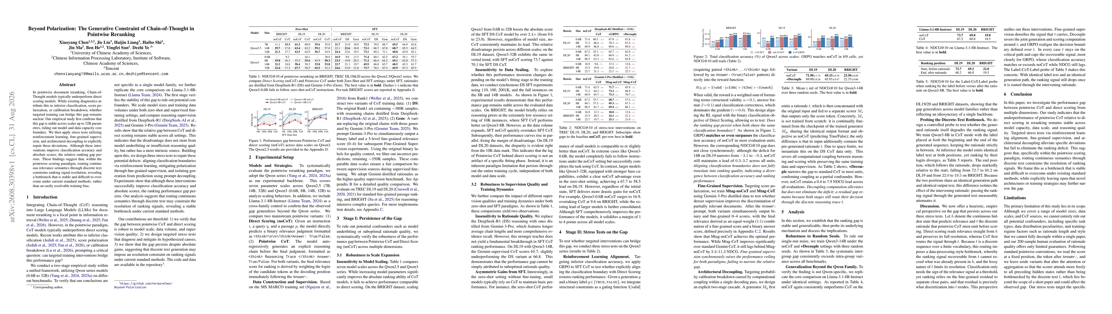 Thumbnail for Beyond Polarization: The Generative Constraint of Chain-of-Thought in Pointwise Reranking