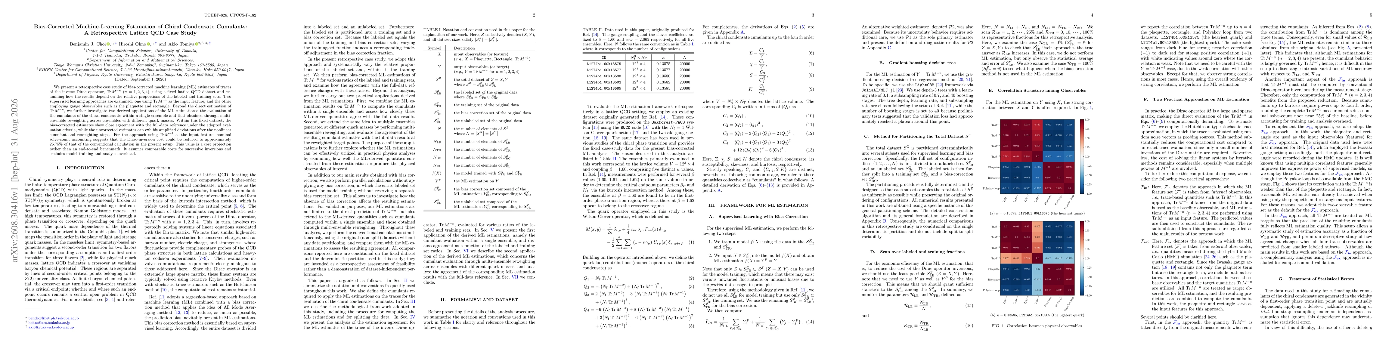 Thumbnail for Bias-Corrected Machine-Learning Estimation of Chiral Condensate Cumulants: A Retrospective Lattice QCD Case Study