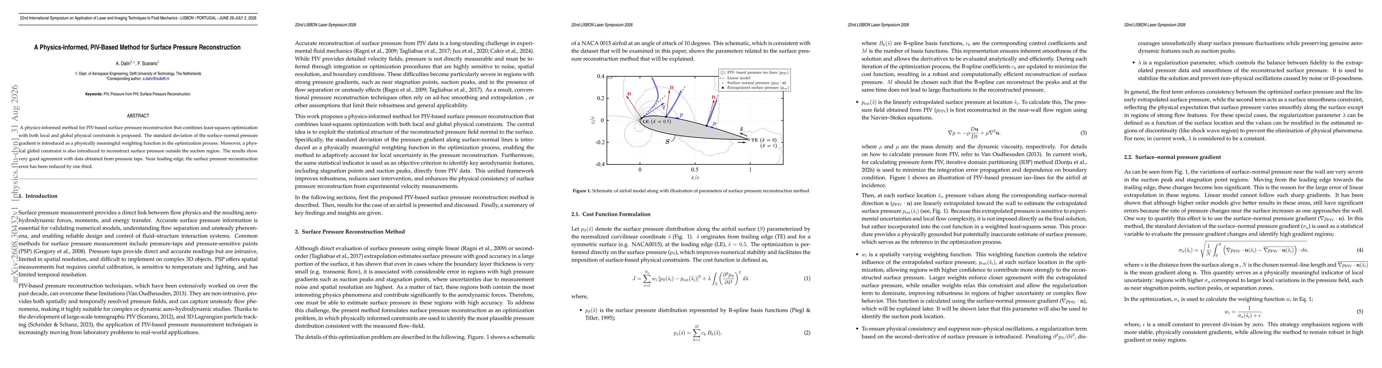 Thumbnail for A Physics-Informed, PIV-Based Method for Surface Pressure Reconstruction