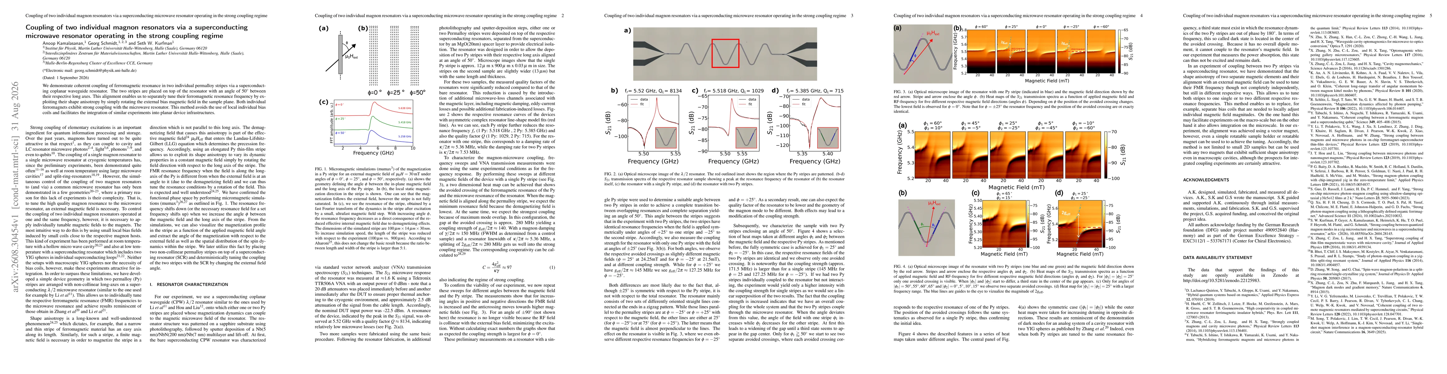 Thumbnail for Coupling of two individual magnon resonators via a superconducting microwave resonator operating in the strong coupling regime