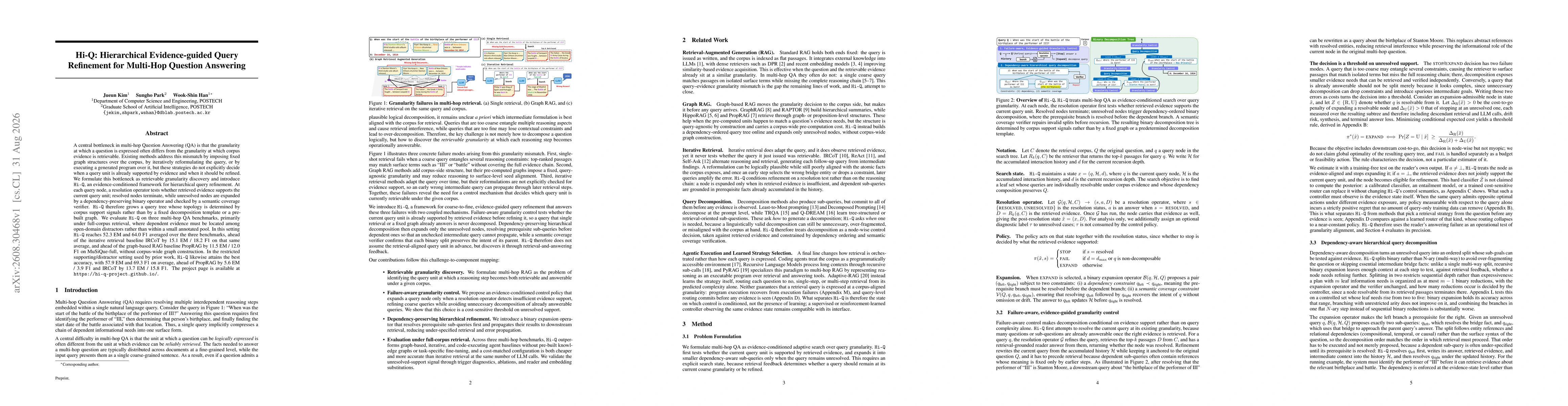 Thumbnail for Hi-Q: Hierarchical Evidence-guided Query Refinement for Multi-Hop Question Answering