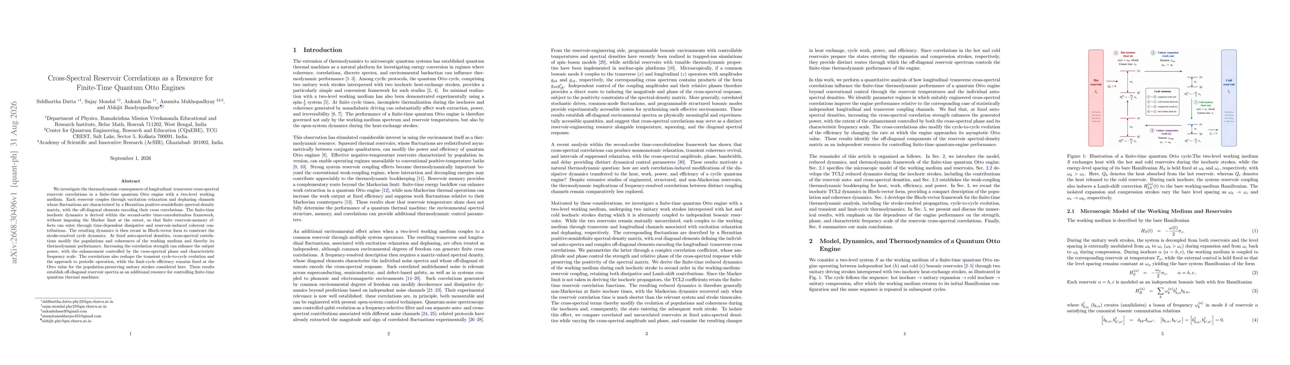 Thumbnail for Cross-Spectral Reservoir Correlations as a Resource for Finite-Time Quantum Otto Engines