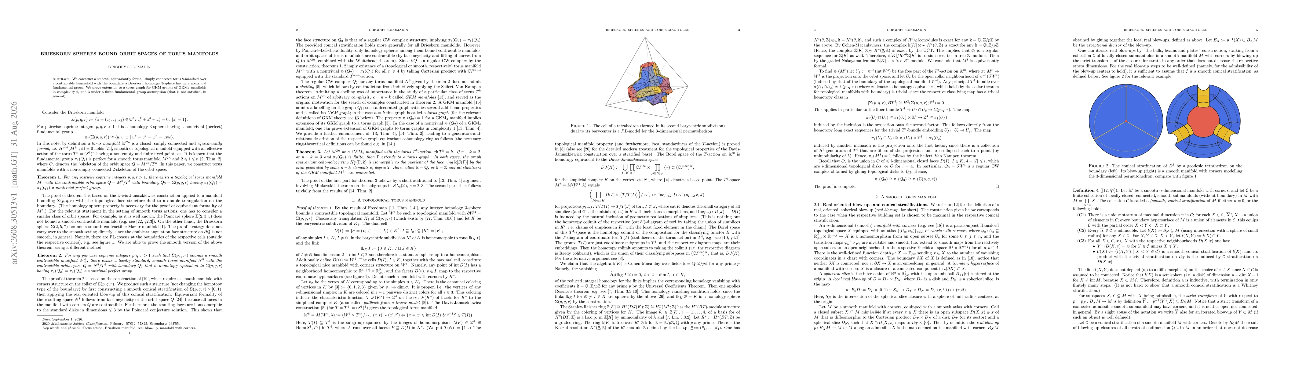 Thumbnail for Brieskorn spheres bound orbit spaces of torus manifolds