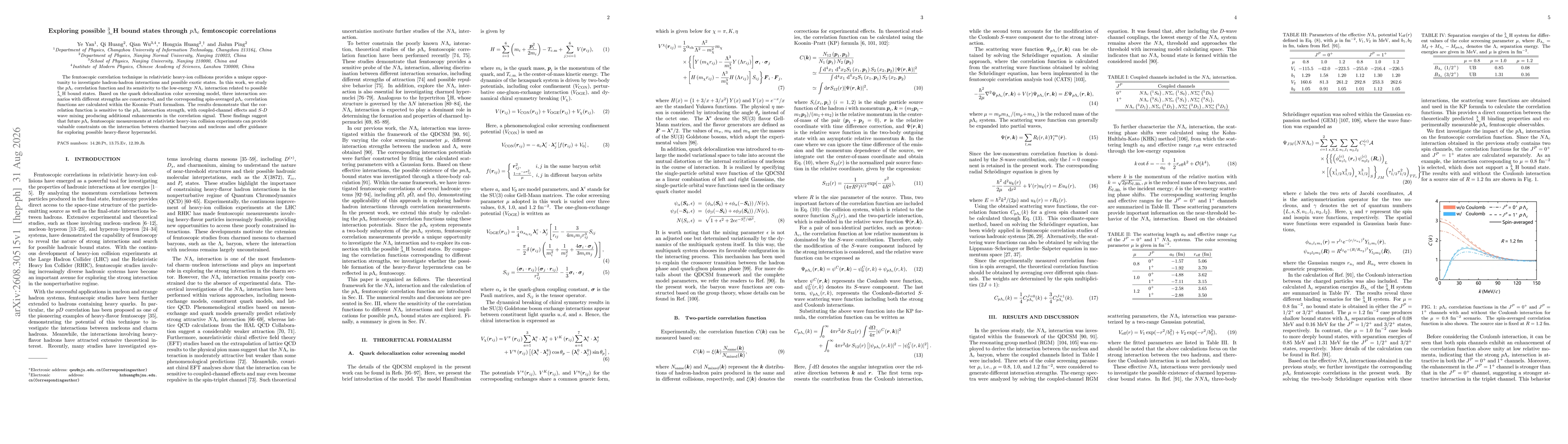 Thumbnail for Exploring possible $^3_{Λ_c}\text{H}$ bound states through $pΛ_c$ femtoscopic correlations