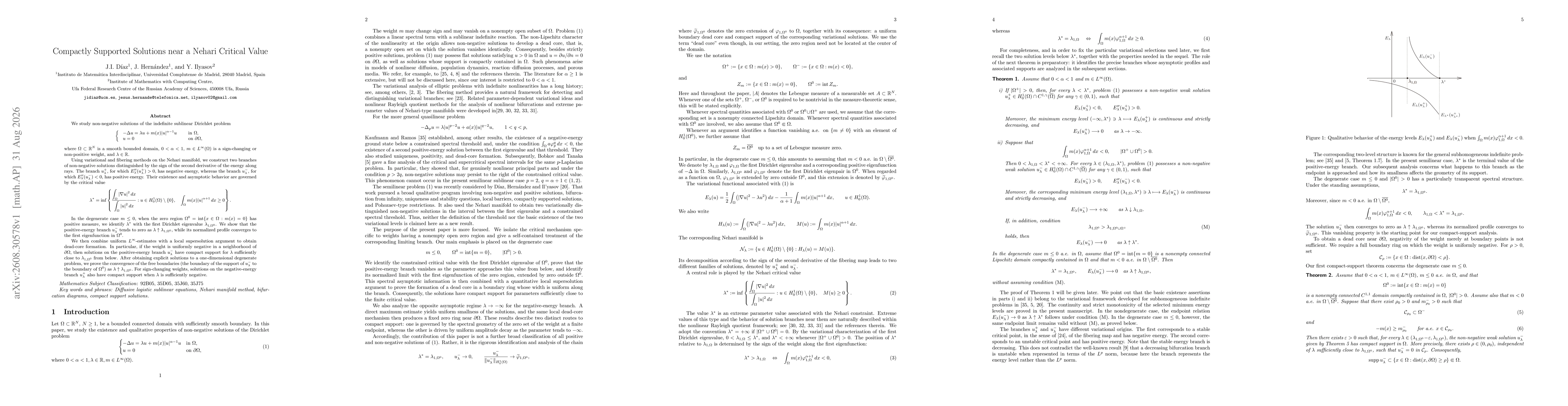 Thumbnail for Compactly Supported Solutions near a Nehari Critical Value
