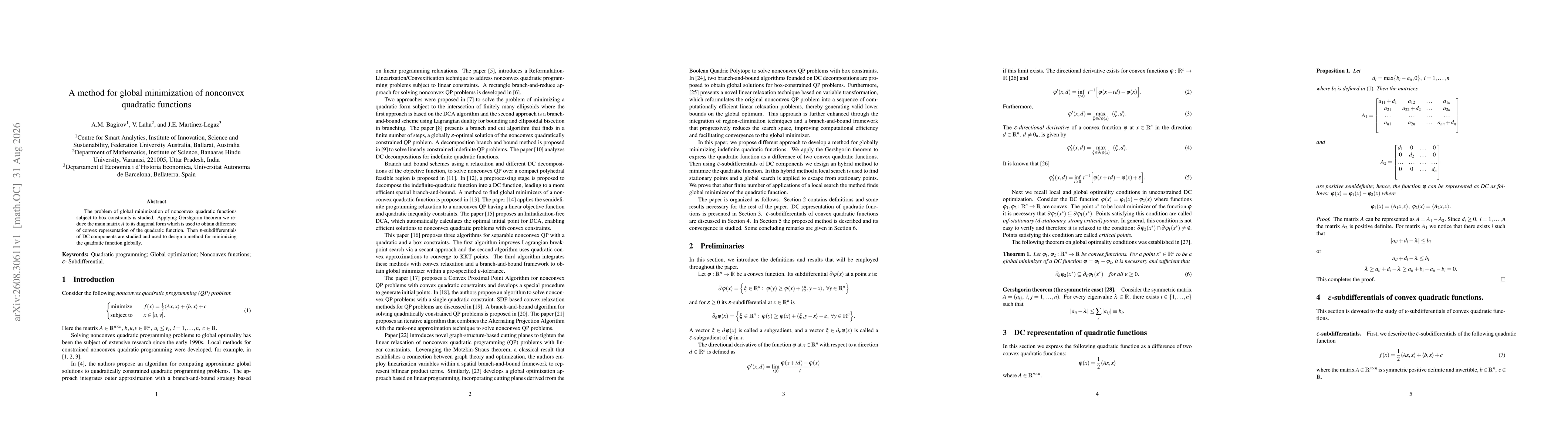 Thumbnail for A method for global minimization of nonconvex quadratic functions